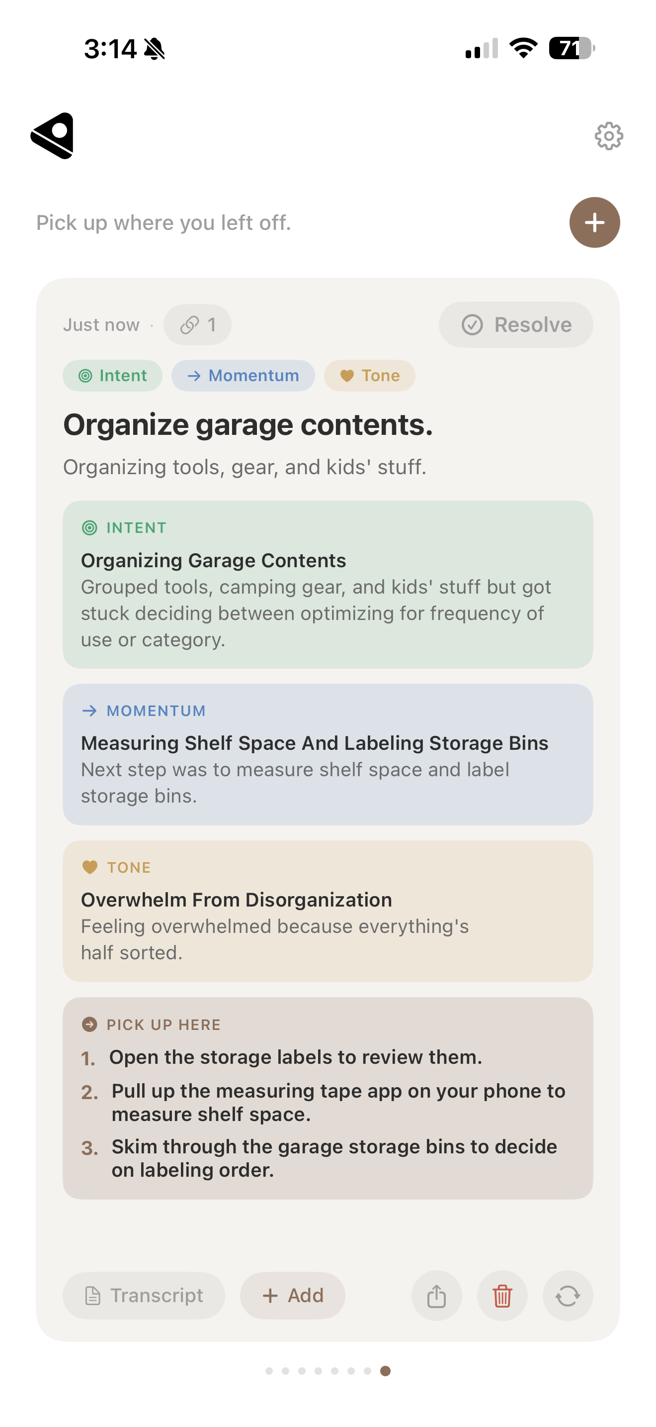 Re-entry app screenshot